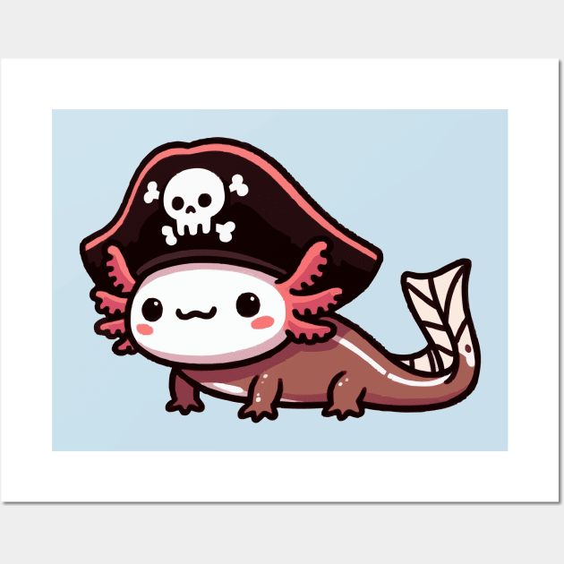 pirate captain axolotl Wall Art by fikriamrullah